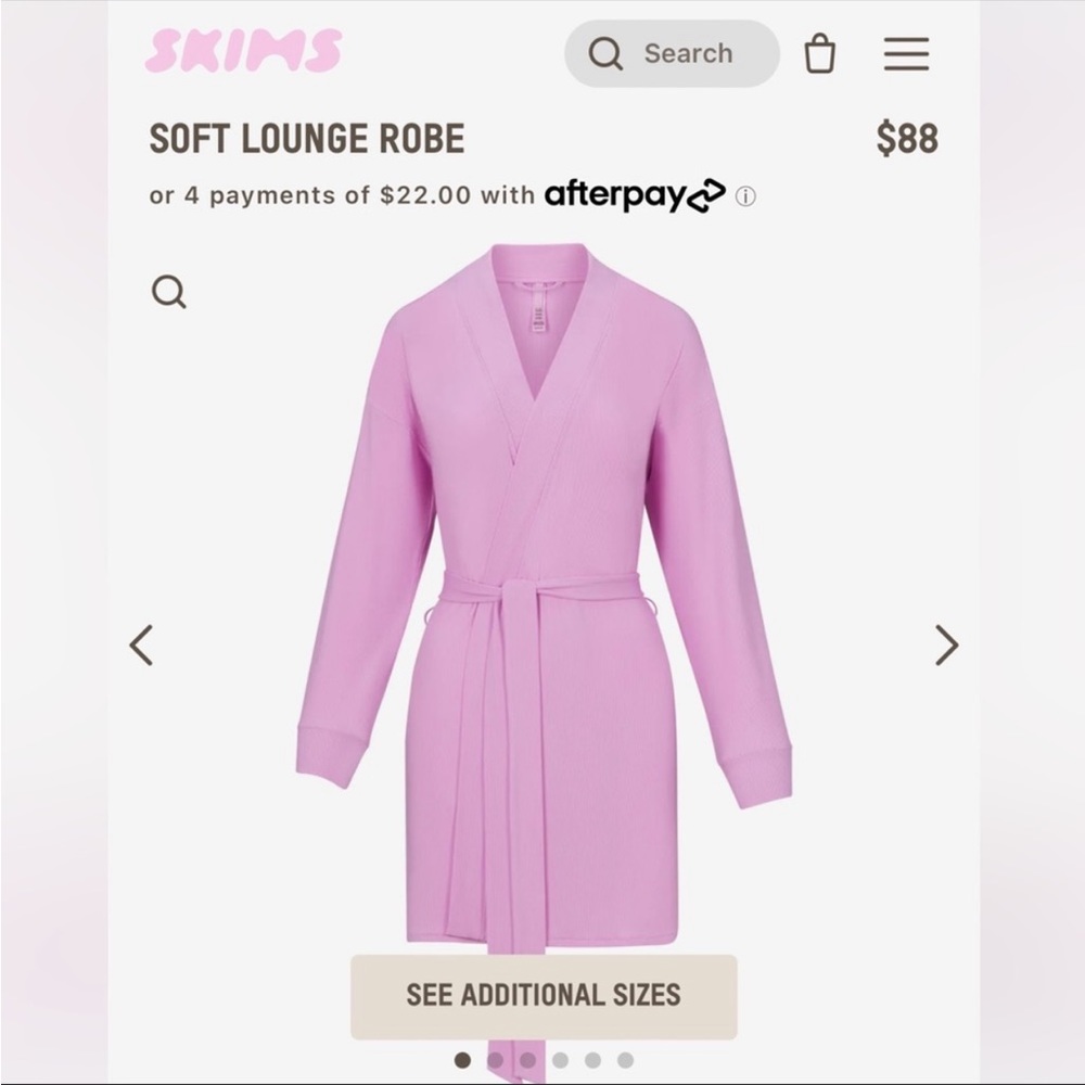 SKIMS petal pink ribbed robe